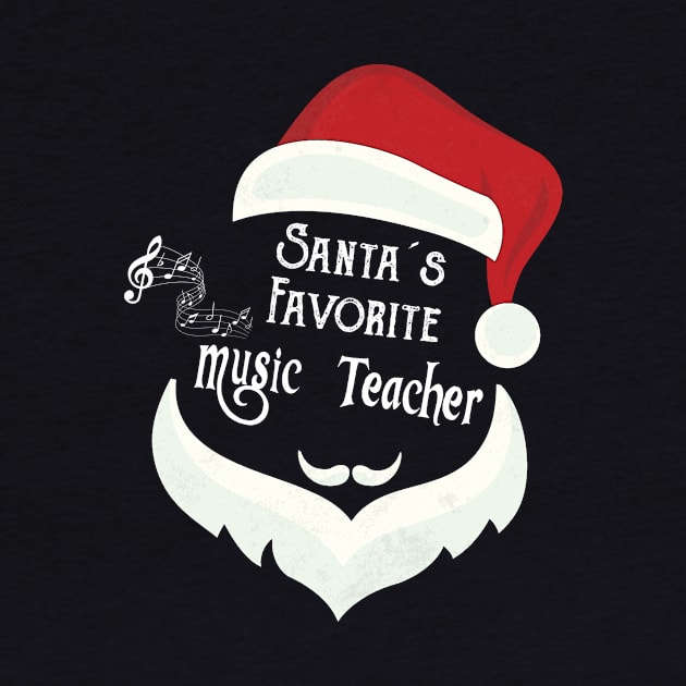 Funny Santa's Favorite Music Teacher Christmas School Gift by Trendy_Designs